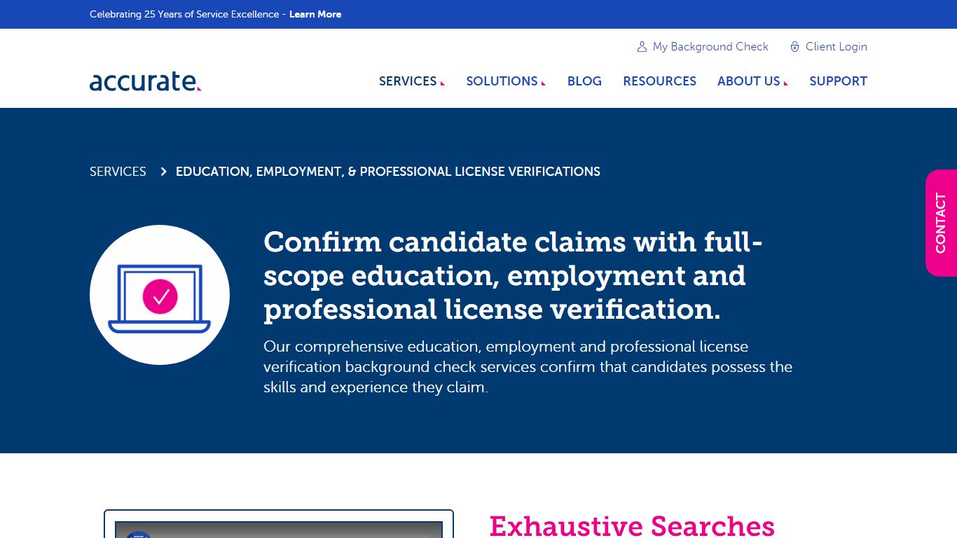 Education, Employment, & Professional License Verifications - Accurate